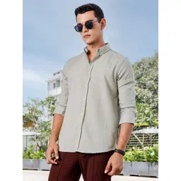 Thomas Scott Men Premium Fit Button-Down Collar Textured Casual Shirt-picture-22