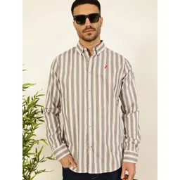 Thomas Scott Men Premium Slim Fit Multi Stripes Opaque Striped Casual Shirt-picture-34