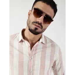 Thomas Scott Men Premium Slim Fit Opaque Striped Casual Shirt-picture-16