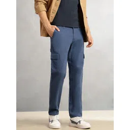 Thomas Scott Men Smart Straight Fit Cotton Cargo Trousers-picture-33