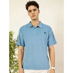 Thomas Scott Men Solid Polo Collar Cotton Relaxed Fit T-Shirt-picture-32