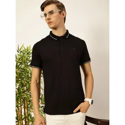 Thomas Scott Men Solid Polo Collar Cotton T-shirt-picture-20