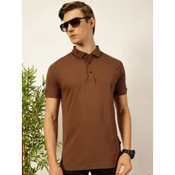 Thomas Scott Men Solid Polo Collar Cotton T-shirt-picture-24