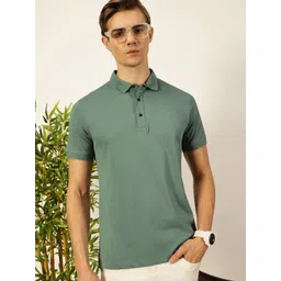 Thomas Scott Men Solid Polo Collar Cotton T-shirt-picture-25