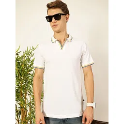 Thomas Scott Men Solid Polo Collar Cotton T-shirt-picture-38