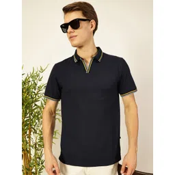 Thomas Scott Men Solid Polo Collar Cotton T-shirt-picture-19