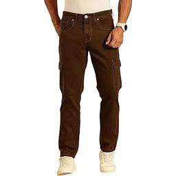 thomas scott Men's | Loose Fit | Mid Rise | 7 Pockets | Button Closure | Non Stretchable | Cargo | Jeans-picture-39