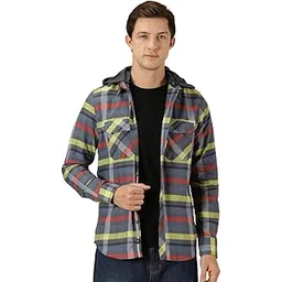 thomas scott Men's | Solid | Full Sleeve | Slim Fit | 100% Cotton | Hooded | Double Pocket | Casual Shirt-picture-26