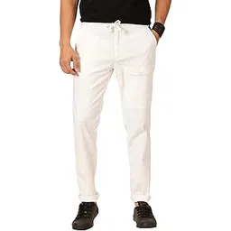 thomas scott Men's | Solid | Light Weight | Breathable Fabric | 5 Pocket | Mid Rise | Slim Fit | Linen | Button with Drawstring | Chino Trouser | Pants-picture-50