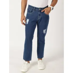 Thomas Scott Mid Blue Relaxed Fit Solid Jeans-picture-23