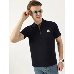 Thomas Scott Navy Blue Regular Fit Solid T-Shirt-picture-47