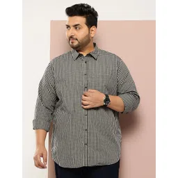 Thomas Scott Plus Size Slim Fit Gingham Checks Shirt-picture-17