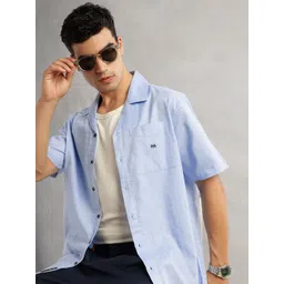 Thomas Scott Premium Checked Cuban Collar Cotton Oversized Casual Shirt-picture-30