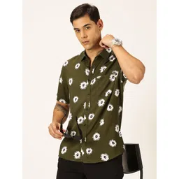 Thomas Scott Spread Collar Short Sleeves Premium Slim Fit Floral Printed Casual Shirt-picture-15