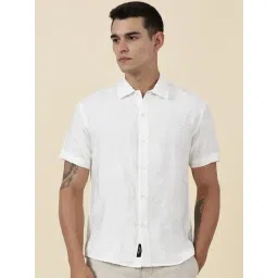 Thomas Scott White Regular Fit Self Pattern Shirt-picture-17