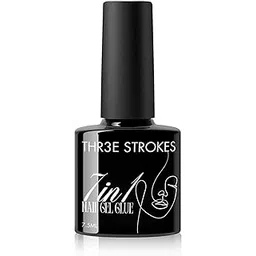 THR3E STROKES 7 in One Gel Nail Glue Brush On Nail Glue 7.5 ml for tips, Rhinestones, Base Coat, Blooming Art Gel Kit for Acrylic tips UV Lamp Needed 7.5ML (THIN - WATERY FORMULA)-picture-53