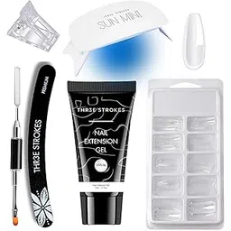THR3E STROKES Poly Nail Gel Extension Kit for Builder Gel UV Nail Art Kit. (6 IN 1) (WHITE)-picture-10