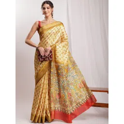 THREAD BOX Ethnic Motifs Silk Blend Handloom Saree-picture-11