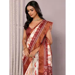 THREAD BOX Ethnic Motifs Silk Blend Handloom Saree image 3