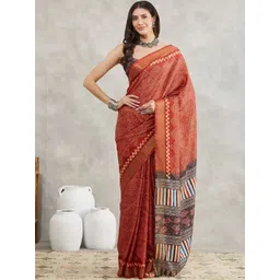 THREAD BOX Ethnic Motifs Silk Blend Saree-picture-21