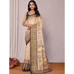 THREAD BOX Ethnic Motifs Silk Blend Saree-picture-36