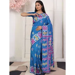 THREAD BOX Ethnic Motifs Silk Blend Saree-picture-28