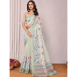 THREAD BOX Floral Linen Blend Saree-picture-25