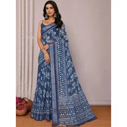 THREAD BOX Floral Linen Blend Saree-picture-25