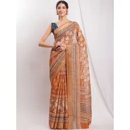 THREAD BOX Floral Linen Blend Saree-picture-17