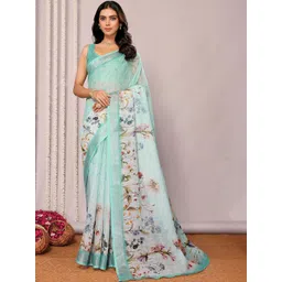 THREAD BOX Floral Linen Blend Saree-picture-22
