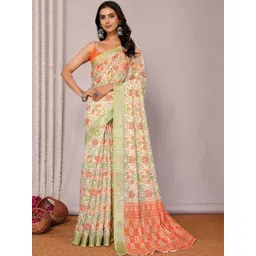 THREAD BOX Floral Linen Blend Saree-picture-21