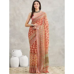 THREAD BOX Floral Linen Blend Saree-picture-27