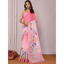 THREAD BOX Floral Linen Blend Saree-picture-23