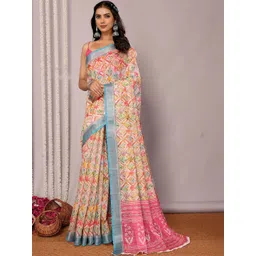 THREAD BOX Floral Linen Blend Saree-picture-18
