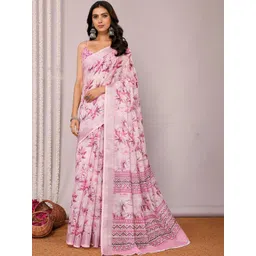 THREAD BOX Floral Linen Blend Saree-picture-16