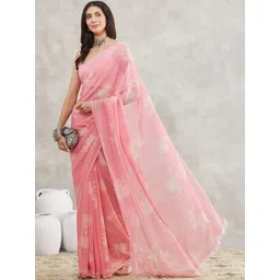 THREAD BOX Floral Poly Georgette Saree-picture-34