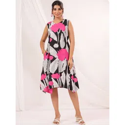THREAD BOX Floral Print A-Line Dress-image-6
