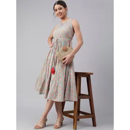 THREAD BOX Floral Print A-Line Midi Dress-picture-43