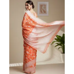 THREAD BOX Floral Silk Blend Banarasi Saree image 5