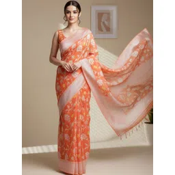 THREAD BOX Floral Silk Blend Banarasi Saree image 2