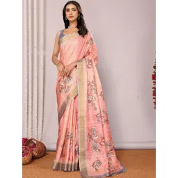 THREAD BOX Floral Silk Blend Handloom Saree-image-46