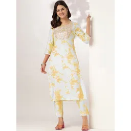 THREAD BOX Women Dyed Regular Sequinned Kurta with Trousers-picture-39