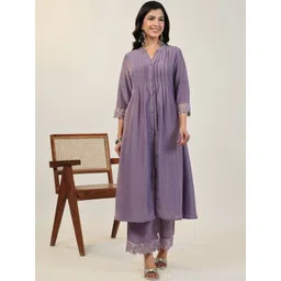 THREAD BOX Women Panelled Thread Work Kurta with Trousers-picture-40