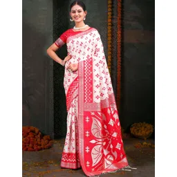 THREAD BOX Woven Design Zari Linen Blend Saree-picture-16