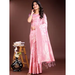 THREAD BOX Woven Design Zari Linen Blend Saree-picture-36