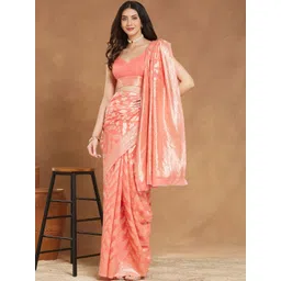 THREAD BOX Woven Design Zari Silk Blend Banarasi Saree-picture-35