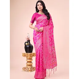 THREAD BOX Woven Design Zari Silk Blend Saree-picture-37