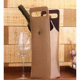 three sixty Entwine Cream Vegan Leather Wine Bottle Holder-picture-11