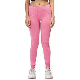 thrifty thread we promise comfort Ultra Soft Cotton 4 Way Stretchable Churidar Solid Regular and Plus 20 Colours Leggings for Womens and Girls -Sizes :-M, L, XL, 2XL (Baby-Pink)-picture-23
