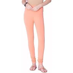 thrifty thread we promise comfort Ultra Soft Cotton 4 Way Stretchable Churidar Solid Regular and Plus 20 Colours Leggings for Womens and Girls -Sizes :-M, L, XL, 2XL (Peach)-picture-15